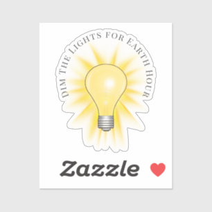 Gloeilamp Dim de lichten Earth Hour Sticker