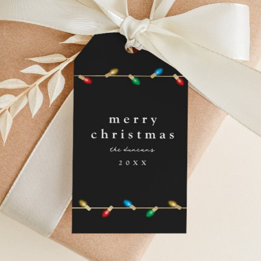  gloeilamp kerstverlichting cadeau Label Cadeaulabel