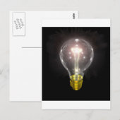 gloeilamp op blk 3-inch flap briefkaart (Voorkant / Achterkant)