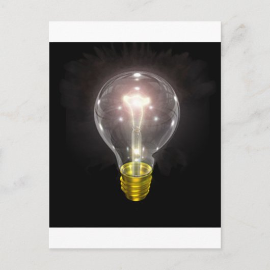 gloeilamp op blk 3-inch flap briefkaart (Voorkant)