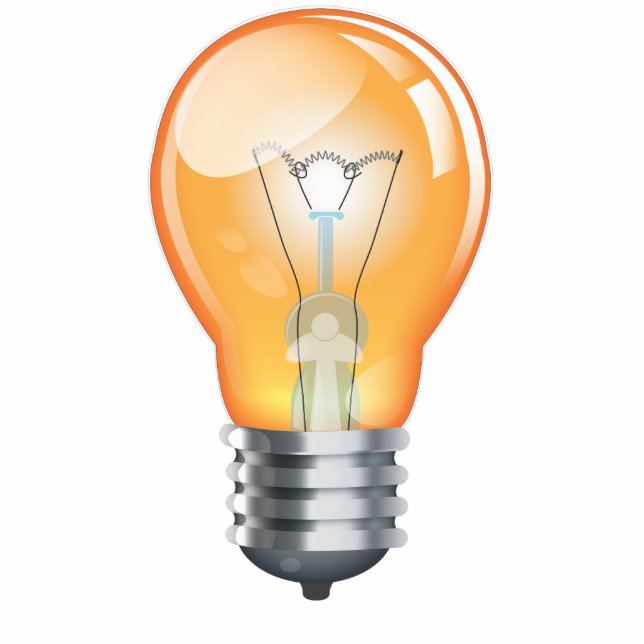 Gloeilamp Staand Fotobeeldje (Voorkant)