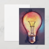 Gloeilamp Waterverf schilderen, gloeilamp Bedankkaart (Voorkant / Achterkant)