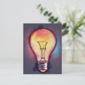 Gloeilamp Waterverf schilderen, gloeilamp Briefkaart (Staand voorkant)