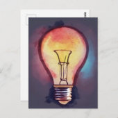 Gloeilamp Waterverf schilderen, gloeilamp Briefkaart (Voorkant / Achterkant)