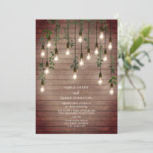 gloeilampen Botanische Hout Wedding Kaart (Staand voorkant)