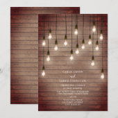  gloeilampen Hout Weddenschap Kaart (Voorkant / Achterkant)