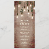  gloeilampen Rustic Brick Wedding Menu (Voorkant)