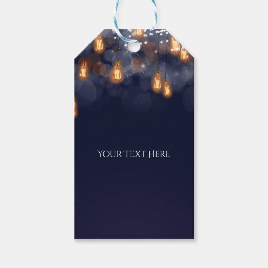  gloeilampen Rustic Wedding Favor Cadeaulabel (Voorkant)