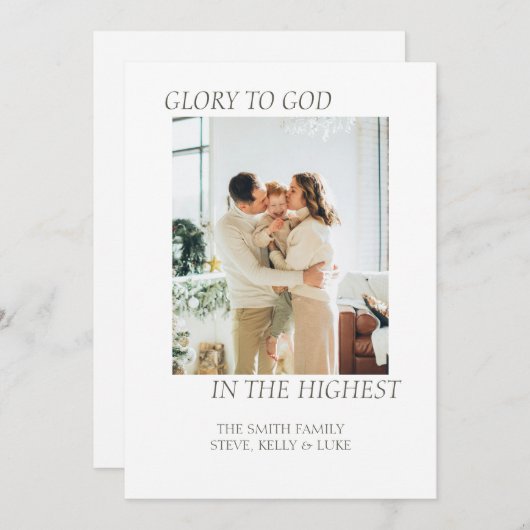 Gloire à Dieu Carte de Noël (Devant / Derrière)