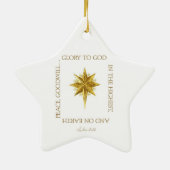 Gloire à Dieu Ornement en céramique de Noël (Dos)