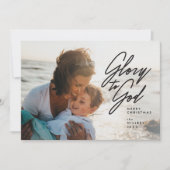 Gloire à Dieu, Religieux, Carte Photo de Noël (Devant)