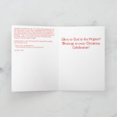 "Gloire carte de Noël à Dieu" (Intérieur)