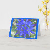 Gloire De La Carte De Voeux Bleu Fluorescent De Ne (Fleur jaune)