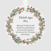 Gloire de la couronne de Noël à Dieu Bible Verset (dos)