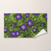 Gloire du matin en violet et vert (Serviette à main)