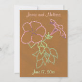 Gloire du matin rose vert brun mariage Invitations (Devant)