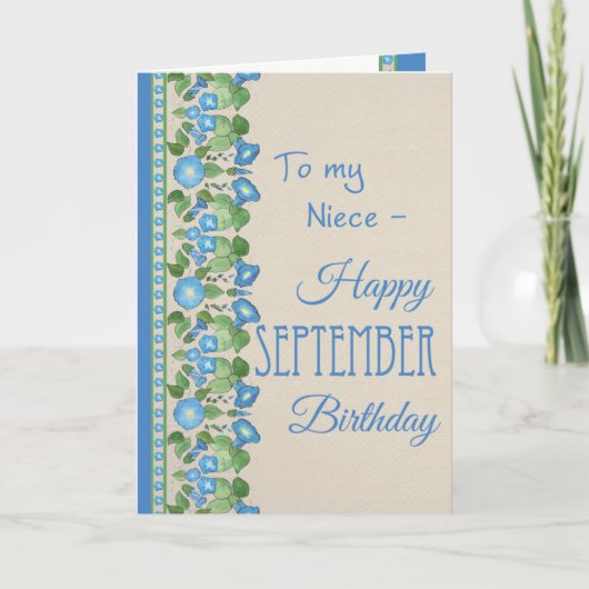 Gloire du matin Septembre Carte d'anniversaire pou (Devant)