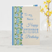 Gloire du matin Septembre Carte d'anniversaire pou (Fleur jaune)