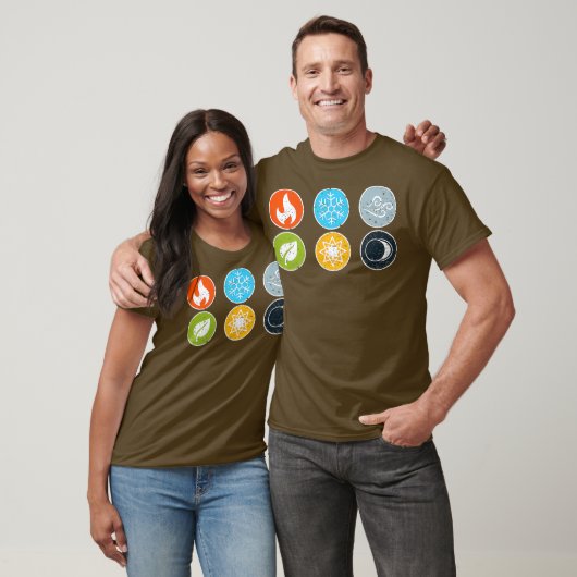 Gloomhaven Elements Symbool Vuur IJs Lucht Aarde T-shirt (Unisex)
