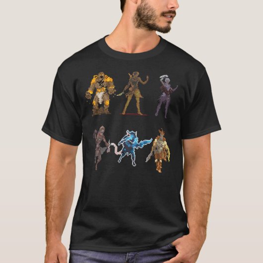 Gloomhaven het Ontwerp van het Pixel van de Karakt T-shirt (Voorkant)