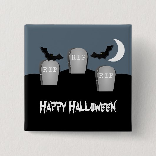 Gloomy Graveyard Halloween Button (Voorkant)