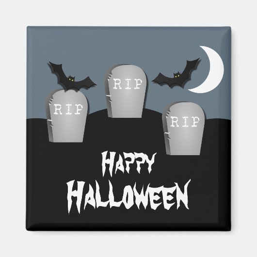 Gloomy Graveyard Halloween Magnet (Devant)