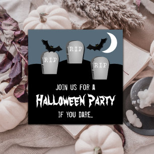 Gloomy Graveyard Halloween Party Invite Kaart
