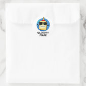 Gloovy Man Funny Super Glue Pun Ronde Sticker (Tas)