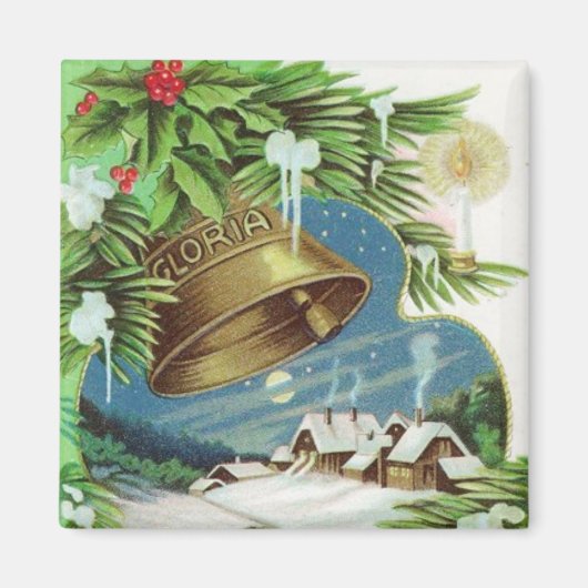 Gloria Christmas Bell Magnet Vintage (Devant)