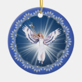 Gloria kerstengel-boomversiering keramisch ornament (Voorkant)