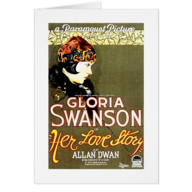 Gloria Swanson son affiche de film de Love Story (Devant)