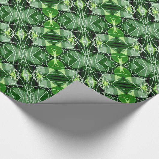 Gloride Green Abstract Pattern Wrapping Paper Cadeaupapier (Hoek)