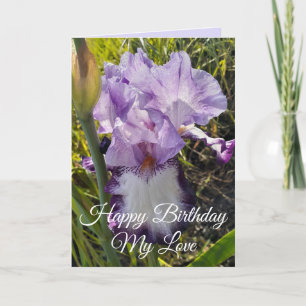Gloride Paarse Iris Flower Floral Birthday Card Kaart