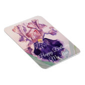 Gloride Paarse Waterverf Iris Birthday Magnet Magneet (Rechterzijde)