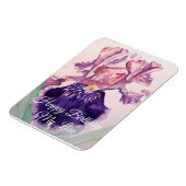 Gloride Paarse Waterverf Iris Birthday Magnet Magneet (Linkerzijde)