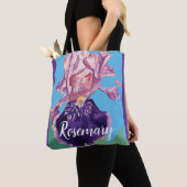 Gloride Paarse Waterverf Iris Flower Floral Bag Draagtas (Dichtbij)