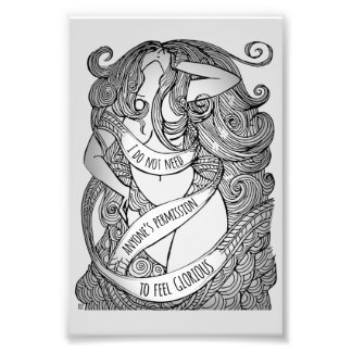 Gloride Small Print in grijs Foto Afdruk