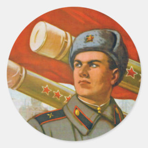 Glorie aan de sovjetartillerie ronde sticker