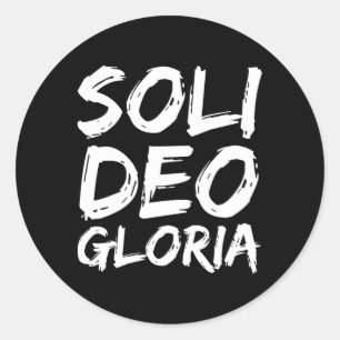 Glorie aan God alleen citeren Reformatie Soli deo Ronde Sticker