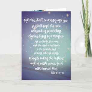 Glorie aan God Luke Bijbel Verzen Kerstmis Kaart