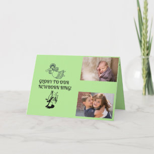 Glorie aan onze Pasgeboren Koning Feestdagen Kaart