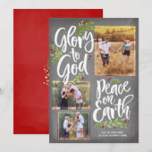 Glorie en Vrede Krijtbord | Kerstfotokaart Feestdagenkaart (Voorkant / Achterkant)