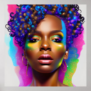 Gloriekroon. Afrikaanse Vrouwen Zwart Melanine Sis Poster