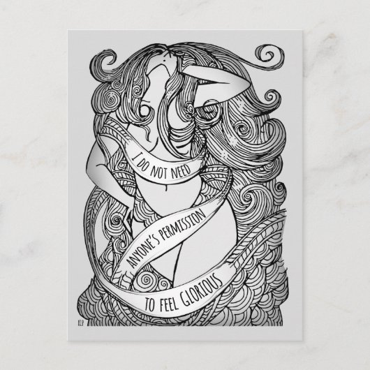 Glorieus Briefkaart in grijs (Voorkant)