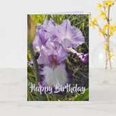 Glorieuse Aquarelle violette Iris Love Carte Anniv (Fleur jaune)