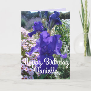 Glorieuse Aquarelle violette Iris Love Carte Anniv