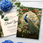 Glorieux Peacock Vintage Merci Notes<br><div class="desc">Elégance de l'automne : Un paon fier dans un jardin de style William Morris. Découvrez le monde enchanteur de l'automne avec notre luxuriante décoration de style victorien,  avec un magnifique paon au milieu d'un magnifique jardin anglais avec une abondance de fleurs vibrantes.</div>