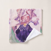 Glorieux violet Iris fleurs Aquarelle Serviette (Gant de toilette)