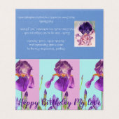Glorieux violet Iris Peinture Amour Carte Annivers (Outside Unfolded)