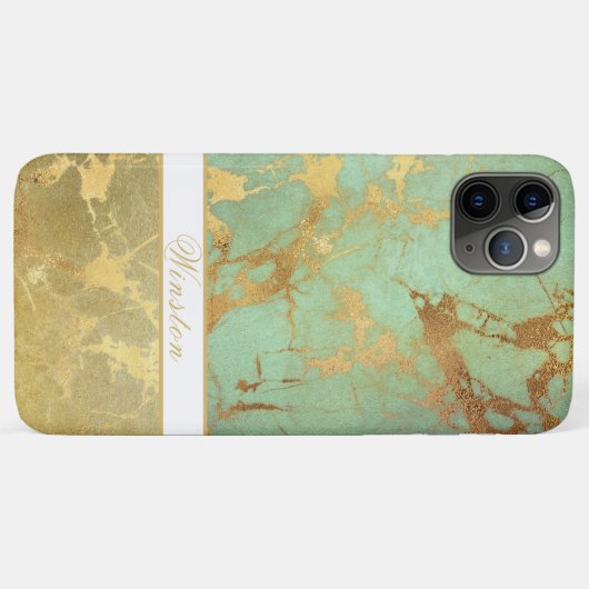 GLORIEUZE MARBLE LOOK, EDITABLE MONOGRAM Case-Mate iPhone CASE (Achterkant (horizontaal))